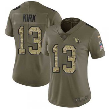 Women's Nike Arizona Cardinals #13 Christian Kirk Olive Camo Stitched NFL Limited 2017 Salute to Service Jersey