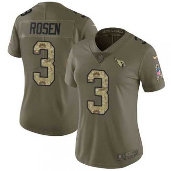 Women's Nike Arizona Cardinals #3 Josh Rosen Olive Camo Stitched NFL Limited 2017 Salute to Service Jersey