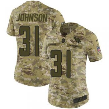 Women's Nike Arizona Cardinals #31 David Johnson Camo Stitched NFL Limited 2018 Salute to Service Jersey