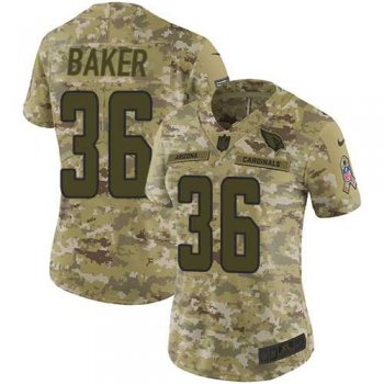 Women's Nike Arizona Cardinals #36 Budda Baker Camo Stitched NFL Limited 2018 Salute to Service Jersey