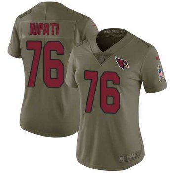 Women's Nike Arizona Cardinals #76 Mike Iupati Olive Stitched NFL Limited 2017 Salute to Service Jersey