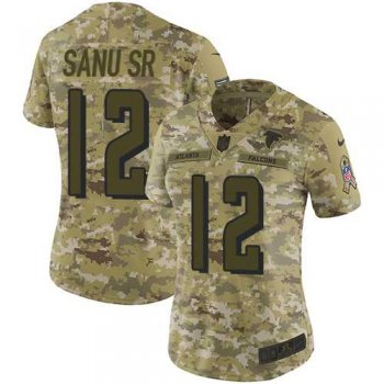 Women's Nike Atlanta Falcons #12 Mohamed Sanu Sr Camo Stitched NFL Limited 2018 Salute to Service Jersey