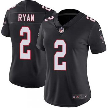 Women's Nike Atlanta Falcons #2 Matt Ryan Black Alternate Stitched NFL Vapor Untouchable Limited Jersey