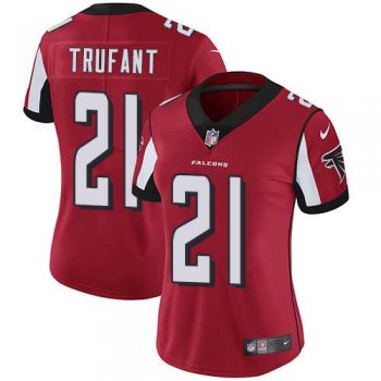 Women's Nike Atlanta Falcons #21 Desmond Trufant Red Team Color Stitched NFL Vapor Untouchable Limited Jersey