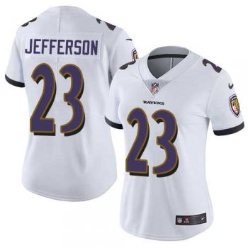 Women's Nike Baltimore Ravens #23 Tony Jefferson White Stitched NFL Vapor Untouchable Limited Jersey