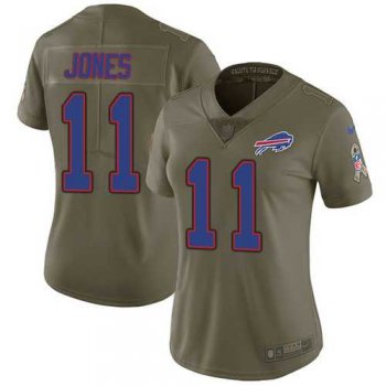 Women's Nike Buffalo Bills #11 Zay Jones Olive Stitched NFL Limited 2017 Salute to Service Jersey