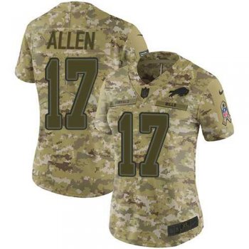 Women's Nike Buffalo Bills #17 Josh Allen Camo Stitched NFL Limited 2018 Salute to Service Jersey