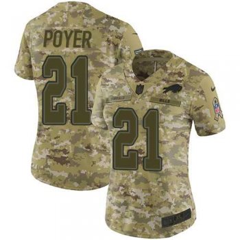 Women's Nike Buffalo Bills #21 Jordan Poyer Camo Stitched NFL Limited 2018 Salute to Service Jersey