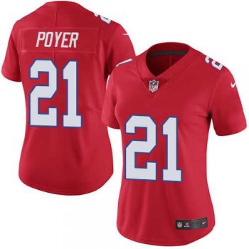 Women's Nike Buffalo Bills #21 Jordan Poyer Red Stitched NFL Limited Rush Jersey