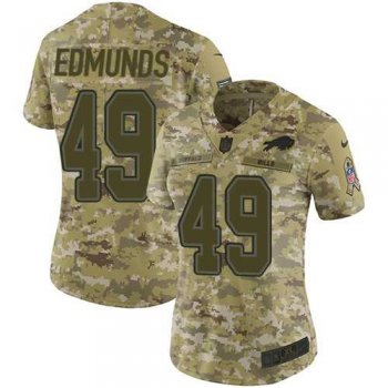 Women's Nike Buffalo Bills #49 Tremaine Edmunds Camo Stitched NFL Limited 2018 Salute to Service Jersey