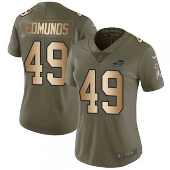 Women's Nike Buffalo Bills #49 Tremaine Edmunds Olive Gold Stitched NFL Limited 2017 Salute to Service Jersey