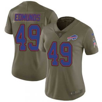 Women's Nike Buffalo Bills #49 Tremaine Edmunds Olive Stitched NFL Limited 2017 Salute to Service Jersey