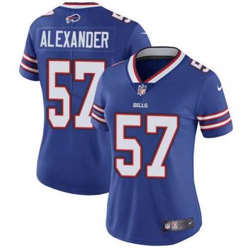 Women's Nike Buffalo Bills #57 Lorenzo Alexander Royal Blue Team Color Stitched NFL Vapor Untouchable Limited Jersey