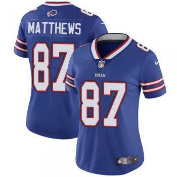 Women's Nike Buffalo Bills #87 Jordan Matthews Royal Blue Team Color Stitched NFL Vapor Untouchable Limited Jersey