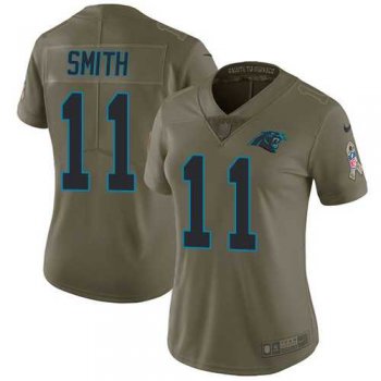 Women's Nike Carolina Panthers #11 Torrey Smith Olive Stitched NFL Limited 2017 Salute to Service Jersey