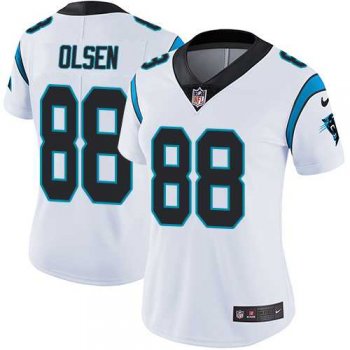 Women's Nike Carolina Panthers #88 Greg Olsen White Stitched NFL Vapor Untouchable Limited Jersey