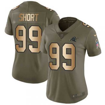 Women's Nike Carolina Panthers #99 Kawann Short Olive Gold Stitched NFL Limited 2017 Salute to Service Jersey