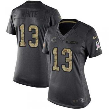 Women's Nike Chicago Bears #13 Kevin White Anthracite Stitched NFL Limited 2016 Salute to Service Jersey