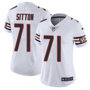 Women's Nike Chicago Bears #71 Josh Sitton White Stitched NFL Vapor Untouchable Limited Jersey