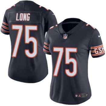 Women's Nike Chicago Bears #75 Kyle Long Navy Blue Team Color Stitched NFL Vapor Untouchable Limited Jersey