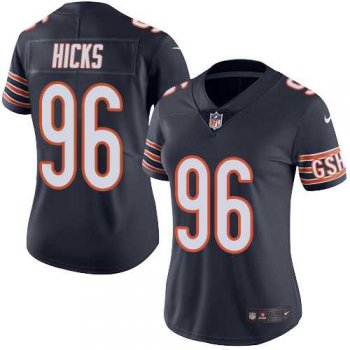 Women's Nike Chicago Bears #96 Akiem Hicks Navy Blue Team Color Stitched NFL Vapor Untouchable Limited Jersey