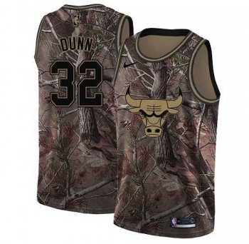 Women's Nike Chicago Bulls #32 Kris Dunn Camo NBA Swingman Realtree Collection Jersey