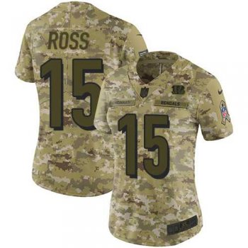 Women's Nike Cincinnati Bengals #15 John Ross Camo Stitched NFL Limited 2018 Salute to Service Jersey