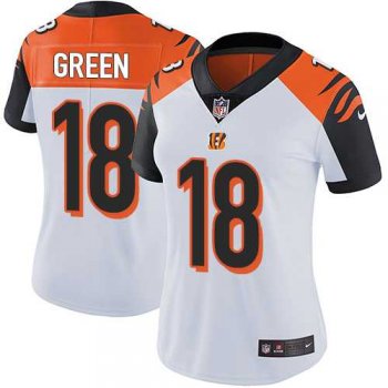 Women's Nike Cincinnati Bengals #18 A.J. Green White Stitched NFL Vapor Untouchable Limited Jersey