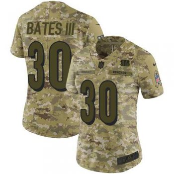 Women's Nike Cincinnati Bengals #30 Jessie Bates III Camo Stitched NFL Limited 2018 Salute to Service Jersey