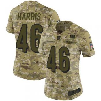 Women's Nike Cincinnati Bengals #46 Clark Harris Camo Stitched NFL Limited 2018 Salute to Service Jersey