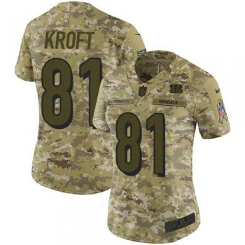 Women's Nike Cincinnati Bengals #81 Tyler Kroft Camo Stitched NFL Limited 2018 Salute to Service Jersey