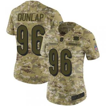 Women's Nike Cincinnati Bengals #96 Carlos Dunlap Camo Stitched NFL Limited 2018 Salute to Service Jersey