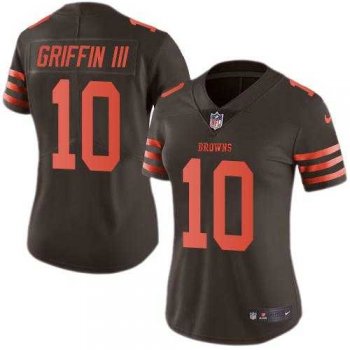 Women's Nike Cleveland Browns #10 Robert Griffin III Brown Stitched NFL Limited Rush Jersey