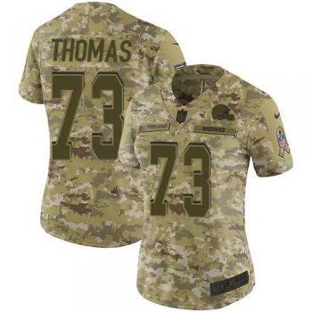 Women's Nike Cleveland Browns #73 Joe Thomas Camo Stitched NFL Limited 2018 Salute to Service Jersey