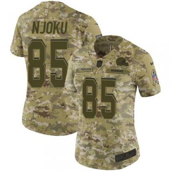 Women's Nike Cleveland Browns #85 David Njoku Camo Stitched NFL Limited 2018 Salute to Service Jersey