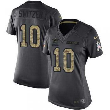 Women's Nike Dallas Cowboys #10 Ryan Switzer Limited Black 2016 Salute to Service NFL Jersey