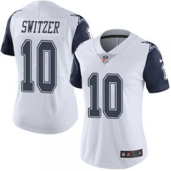 Women's Nike Dallas Cowboys #10 Ryan Switzer Limited White Rush NFL Jersey