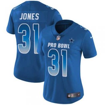 Women's Nike Dallas Cowboys #31 Byron Jones Royal Stitched NFL Limited NFC 2019 Pro Bowl Jersey