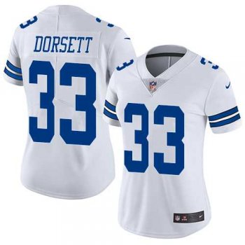 Women's Nike Dallas Cowboys #33 Tony Dorsett White Stitched NFL Vapor Untouchable Limited Jersey