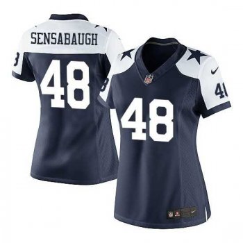 Women's Nike Dallas Cowboys #48 Daryl Johnston Navy Blue Thanksgiving Throwback Stitched NFL Elite Jersey