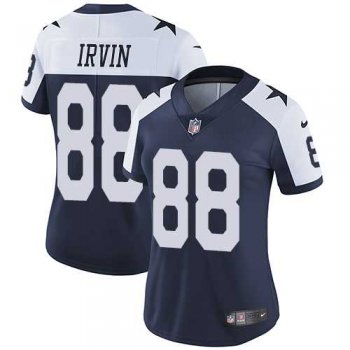 Women's Nike Dallas Cowboys #88 Michael Irvin Navy Blue Thanksgiving Stitched NFL Vapor Untouchable Limited Throwback Jersey