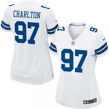 Women's Nike Dallas Cowboys #97 Taco Charlton White Stitched NFL Elite Jersey