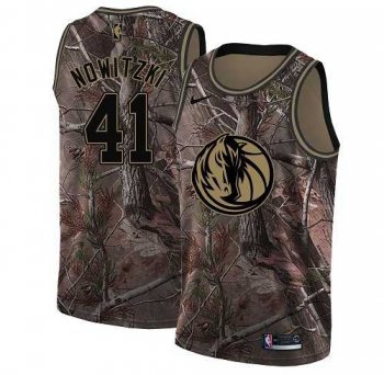 Women's Nike Dallas Mavericks #41 Dirk Nowitzki Camo NBA Swingman Realtree Collection Jersey