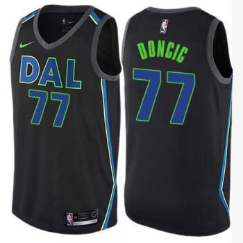 Women's Nike Dallas Mavericks #77 Luka Doncic Black NBA Swingman City Edition Jersey