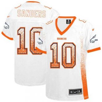 Women's Nike Denver Broncos #10 Emmanuel Sanders White Stitched NFL Elite Drift Fashion Jersey