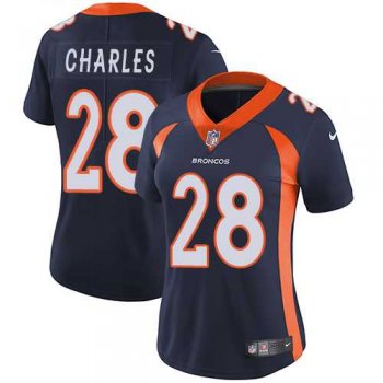 Women's Nike Denver Broncos #28 Jamaal Charles Blue Alternate Stitched NFL Vapor Untouchable Limited Jersey