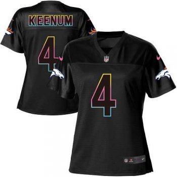 Women's Nike Denver Broncos #4 Case Keenum Black NFL Fashion Game Jersey