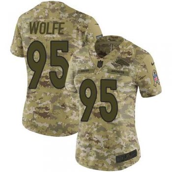 Women's Nike Denver Broncos #95 Derek Wolfe Camo Stitched NFL Limited 2018 Salute to Service Jersey