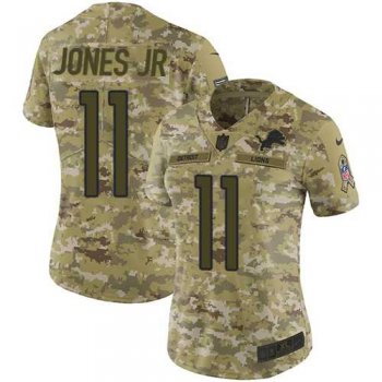 Women's Nike Detroit Lions #11 Marvin Jones Jr Camo Stitched NFL Limited 2018 Salute to Service Jersey