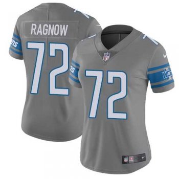 Women's Nike Detroit Lions #72 Frank Ragnow Rush Vapor Untouchable Steel Limited NFL